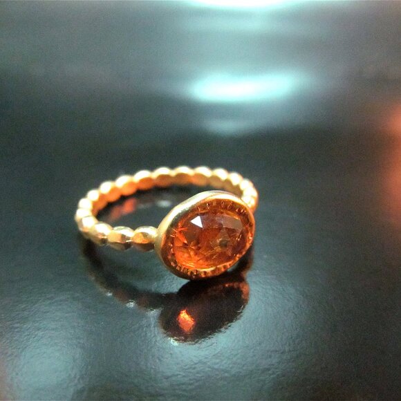 Tourmaline ring. 14K yellow gold ring with Yellow/Orange Tourmaline. UNIQUE - Picture 10 of 14